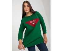 Dámská halenka s 3/4 rukávy plus size CELINE tmavě zelená Tmavě zelená, Univerzální