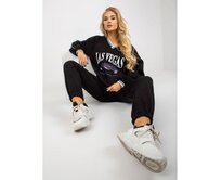 Dámské tepláky s potiskem oversize IVY černé Černá, Univerzální