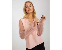 Dámská halenka se síťovanými rukávy SERENITY broskvová Broskvová, 38