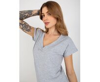 Dámské tričko s výstřihem do V SARI šedé Šedá, S