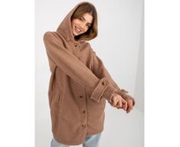 Dámský kabát s knoflíky HOLLY tmavě béžový Vícebarevný, L/XL
