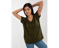 Dámské tričko s výstřihem do V EMORY khaki Khaki, M