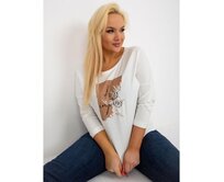 Dámská halenka s potiskem plus size BRONTE ecru Ecru, Univerzální