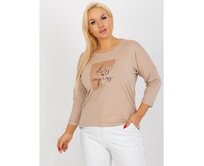 Dámská halenka s potiskem plus size ITA béžová Béžová, Univerzální