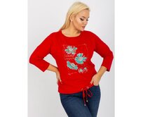 Dámská halenka plus size LEA červená Červená, Univerzální