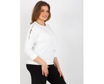 Dámská halenka plus size s nápisy a 3/4 rukávy KETZIA ecru Ecru, Univerzální