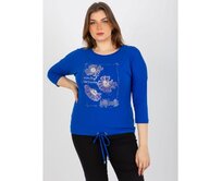 Dámská halenka s potiskem plus size MARIAN tmavě modrá Námořnická modrá, Univerzální