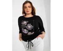 Dámská halenka s 3/4 rukávy plus size JANELLE černá Černá, Univerzální