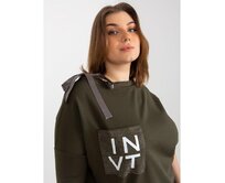 Dámská halenka s vázáním plus size KLARA khaki Khaki, XL