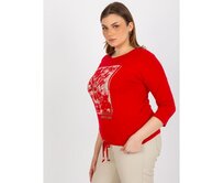 Dámská halenka s potiskem a nápisem plus size VRIELLE červená Červená, Univerzální
