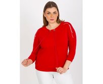 Dámská halenka s potiskem plus size KARRIE červená Červená, Univerzální