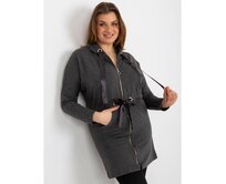 Dámská halenka se zipem plus size OPALINE tmavě šedá Tmavě šedá, M