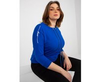 Dámská halenka s nápisy plus size LATONYA tmavě modrá Námořnická modrá, Univerzální