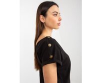 Dámská halenka s knoflíky na rukávech OCH BELLA černá Černá, S