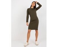 Dámské šaty s dlouhým rukávem CHLOE khaki Khaki, M