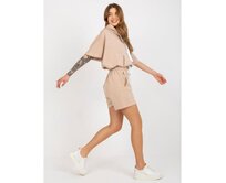 Dámská souprava letní tepláková basic s šortkami ROSEMARIA béžová Béžová, Univerzální