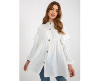 Dámská košile s volánky a řasením OCH BELLA ecru Ecru, L
