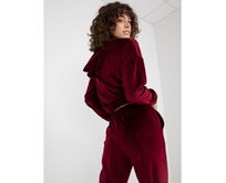 Dámská souprava velurová s kalhotami BRIA bordó Kaštanová, L/XL