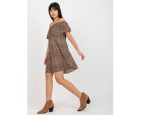 Dámské šaty se zvířecím vzorem FRESH MADE hnědé Hnědá, M