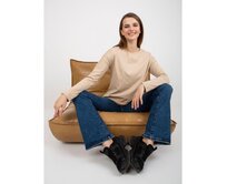 Dámská halenka s dlouhým rukávem BASIC FEEL GOOD béžová Béžová, S