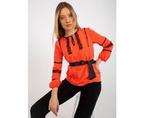 Dámská halenka s krajkou a vázáním SPILA oranžová Oranžová, 36