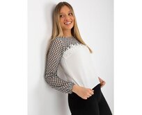 Dámská halenka s krajkou IVAI ecru-černá Ecru, 36