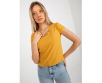 Dámská halenka s náhrdelníkem NICKA tmavě žlutá Žlutá, 40