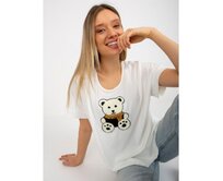 Dámská halenka s medvídkem BEARA ecru Ecru, Univerzální