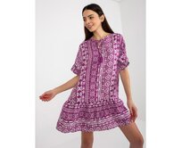 Dámské šaty s boho vzorem SUBLEVEL fialové Fialová, S
