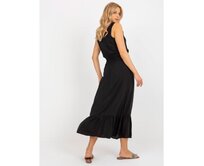 Dámské šaty s volánem bez rukávů maxi FRESH MADE černé Černá, XS
