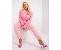 Dámská souprava plus size basic s kalhotami UWA růžová Růžová, L