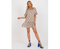 Dámské šaty s volánem volné květované SUBLEVEL žluté Žlutá, S