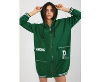 Dámská mikina na zip ZOJA tmavě zelená Tmavě zelená, S/M