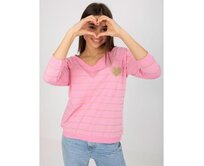 Dámská halenka pruhovaná BASIC FEEL GOOD růžovo-béžová Růžová, S/M