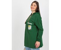 Dámská mikina s kapsami plus size ABELA tmavě zelená Tmavě zelená, Univerzální