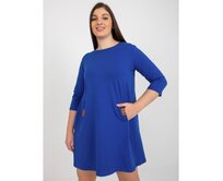 Dámské šaty s kapsami mini plus size DALENNE kobaltové Modrá, S/M