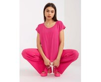 Dámská halenka s krátkým rukávem SUBLEVEL tmavě růžová Růžová, XS