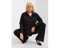 Dámský komplet s pruhovaným vzorem plus size PENELOPE černý Černá, M/L