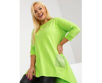 Dámská halenka s asymetrickým střihem plus size EKA limetkově zelená Žlutá, Univerzální