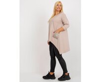 Dámská halenka s kamínkovou aplikací dlouhá plus size CICA béžová Béžová, Univerzální