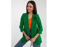 Dámské sako s květinou OCH BELLA zelené Zelená, L