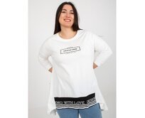 Dámská tunika plus size s 3/4 rukávy LEONELLE ecru Ecru, Univerzální