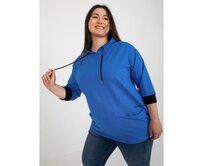 Dámská mikina s kapucí plus size JULE tmavě modrá Námořnická modrá, Univerzální
