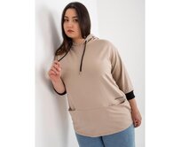 Dámská halenka s kapsami plus size JOLIE tmavě béžová Vícebarevný, Univerzální