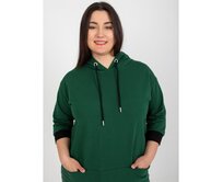 Dámská mikina s kapucí plus size SYDNEY tmavě zelená Tmavě zelená, Univerzální