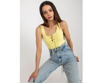 Dámský top s výstřihem CARLA světle žlutý Žlutá, Univerzální