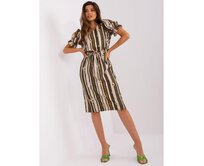Dámské šaty s potiskem a krátkým rukávem FELICIA khaki Khaki, 40