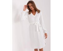 Dámské šaty s páskem RISSAH bílé Bílá, L/XL