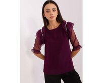 Dámská halenka s rozparky ELETA tmavě fialová Vícebarevný, 36