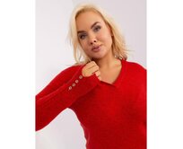 Dámská halenka výstřihem plus size EYER červená Červená, XXL/XXXL